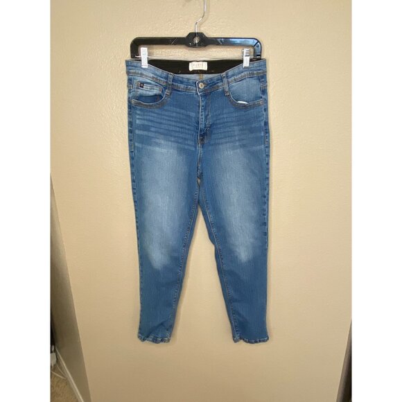 Curve Appeal Womens Mid‎ Rise Slim Fit Jeans 10/30 Medium Wash Denim Stretch - Picture 1 of 8